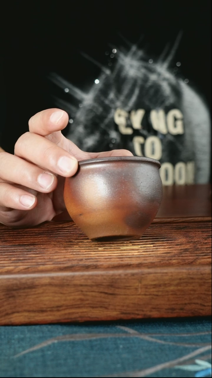 茶杯紫砂柴烧小缸杯