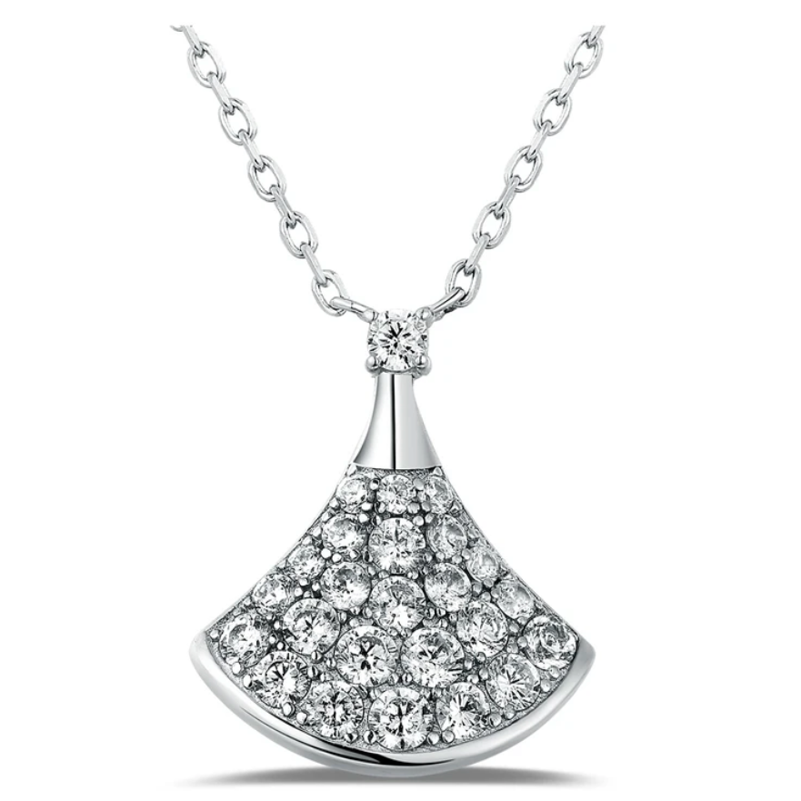 链子925银 《高定版本》【小号款扇子】项链 镶嵌 BV02