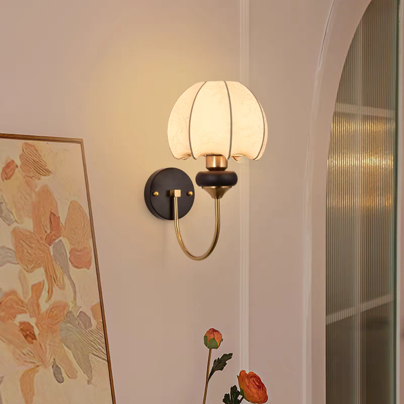 床头壁灯2025新款古木风客厅书房简约装饰壁灯复古轻奢卧室床头灯