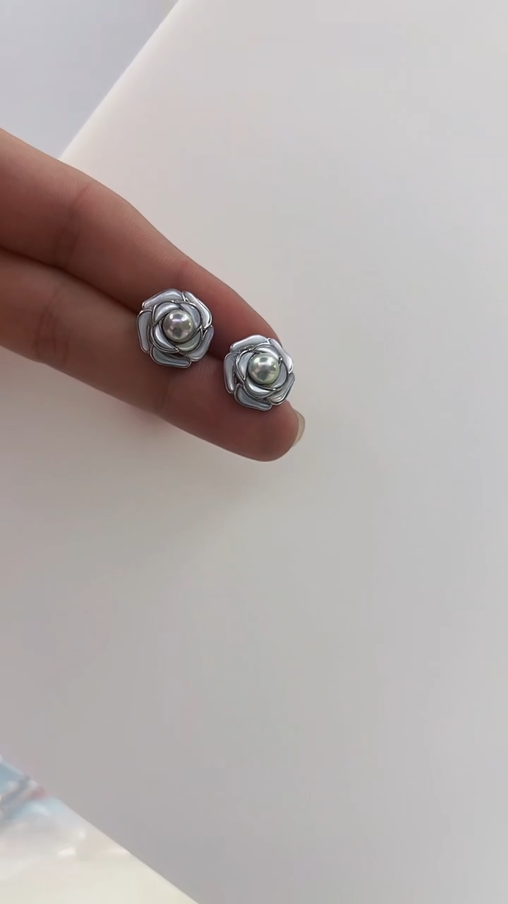 【闪购商品】银S925镶嵌海水珍珠DA耳钉@@ye524