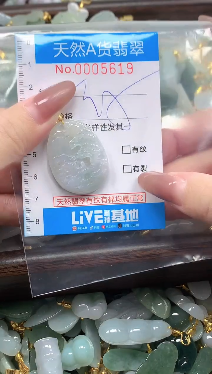 颈饰未镶嵌翡翠净货挂件-5619