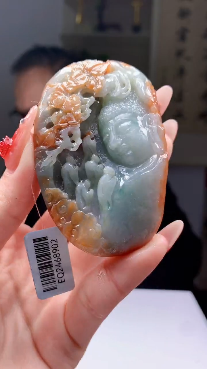 【闪购商品】定制翡翠未镶嵌1049ry-毛货挂件36