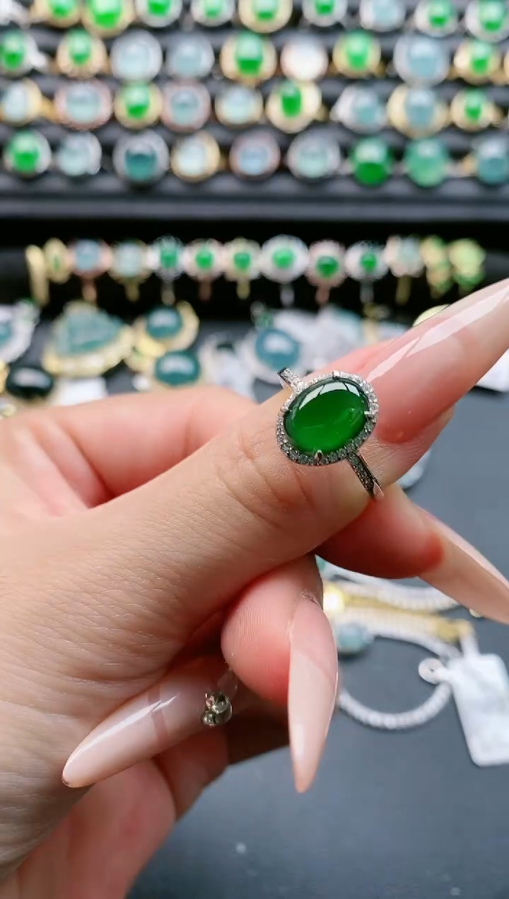 【闪购商品】翡翠戒指银S925镶嵌11111