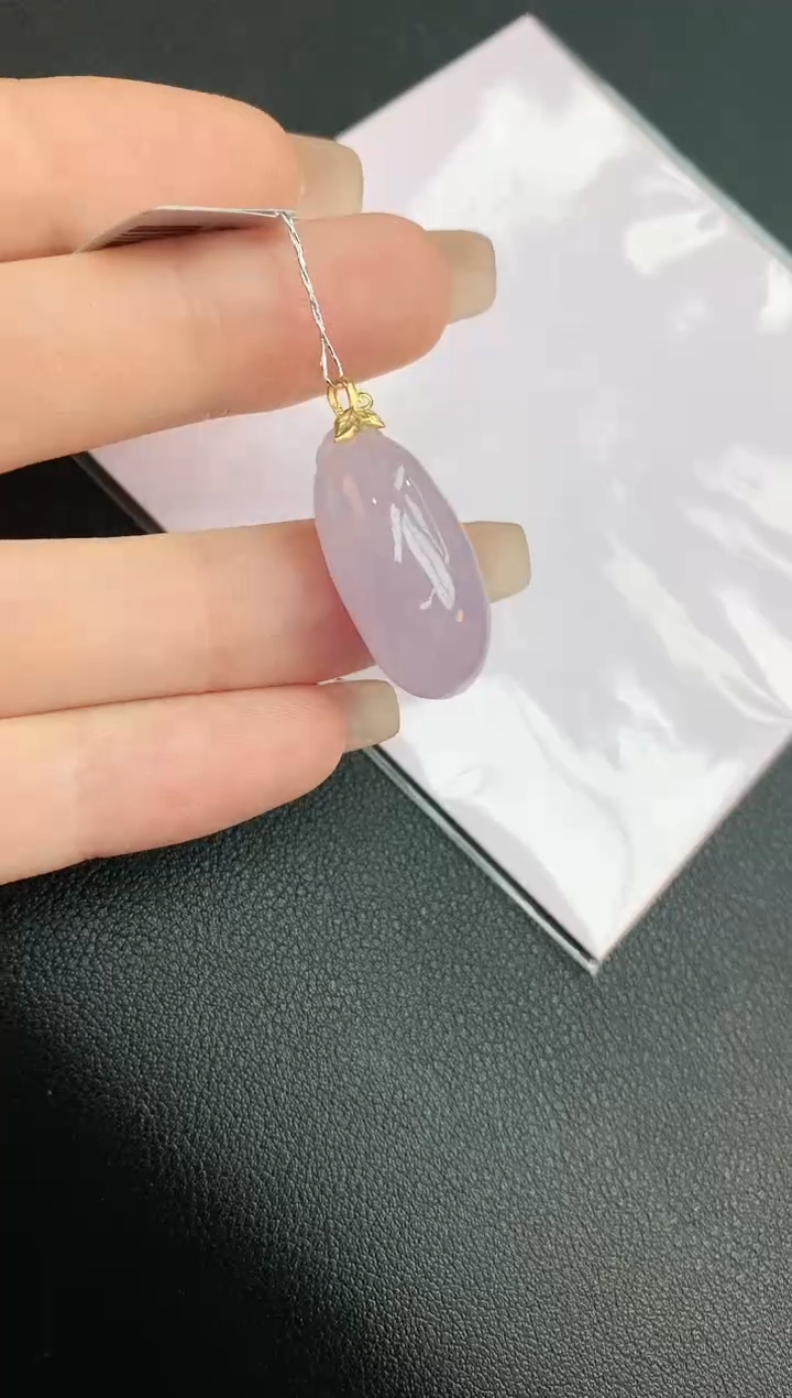 【闪购商品】翡翠颈饰18K金镶嵌赠礼盒证书 珍珍