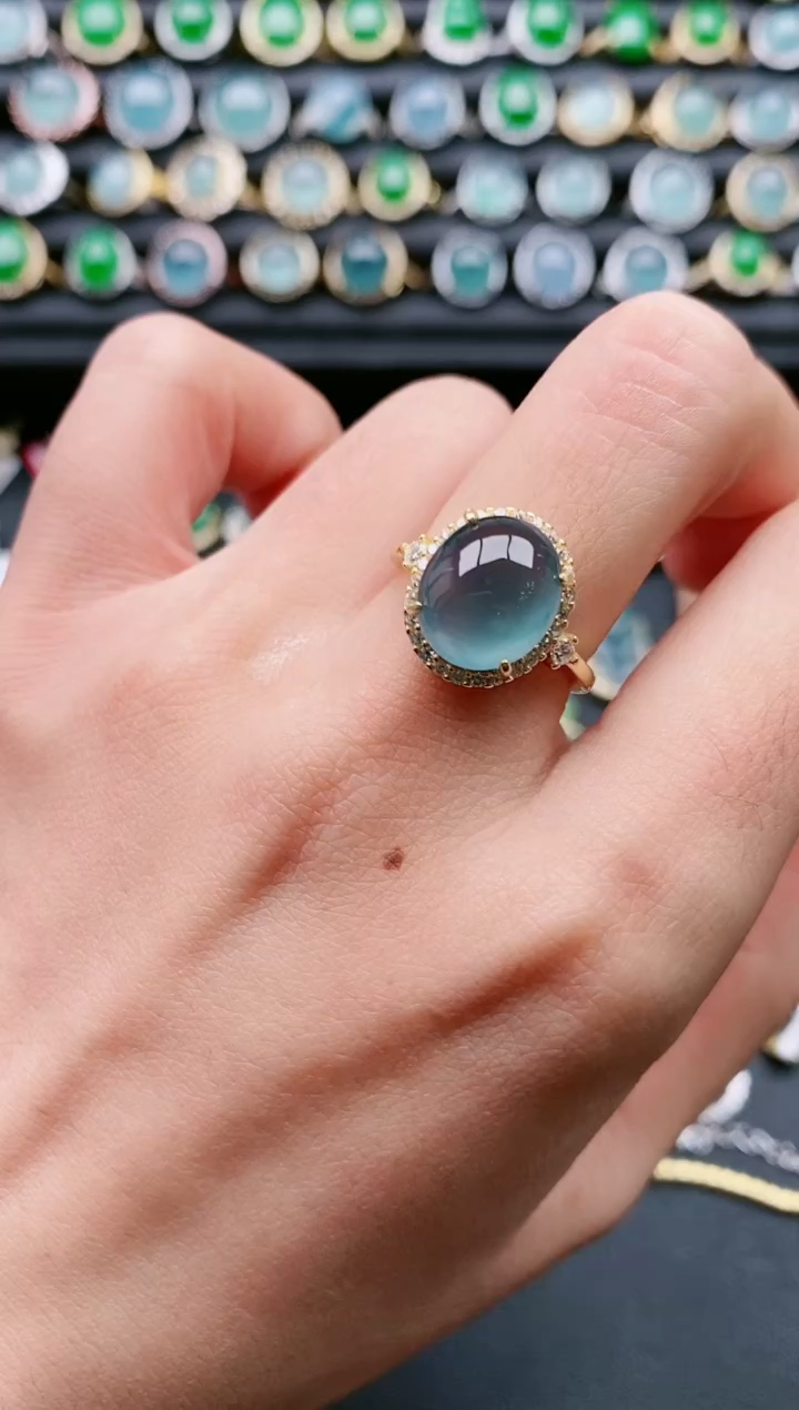 【闪购商品】翡翠戒指银S925镶嵌111111