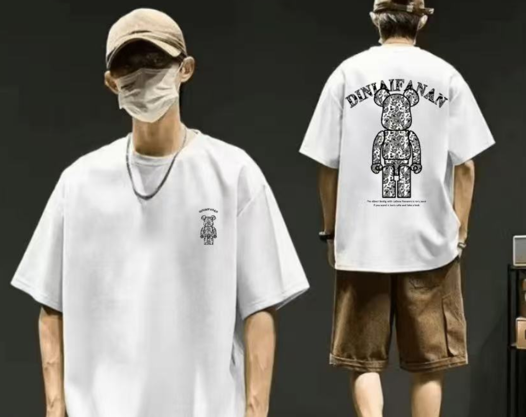 通用校园0g短袖所有场景日常T恤宽松情侣五分男士-3