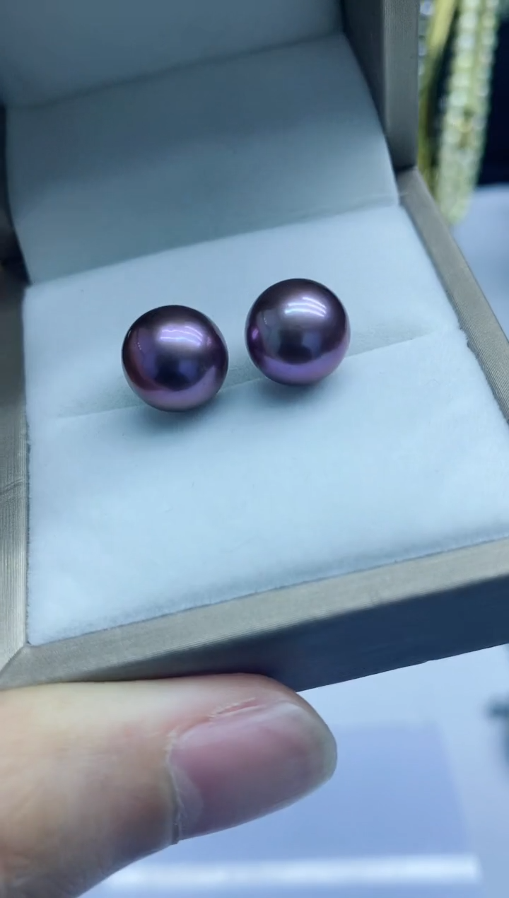 【闪购商品】淡水珍珠耳饰银S925镶嵌11-12