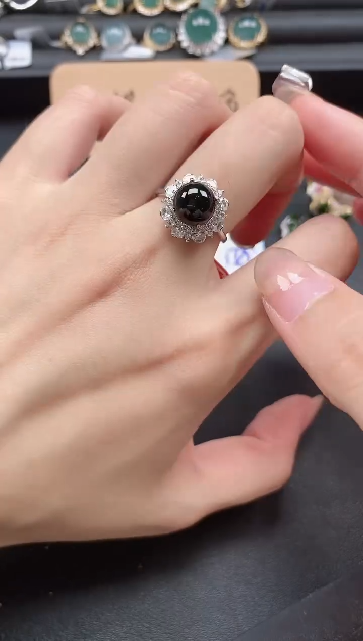 翡翠戒指银S925镶嵌51151