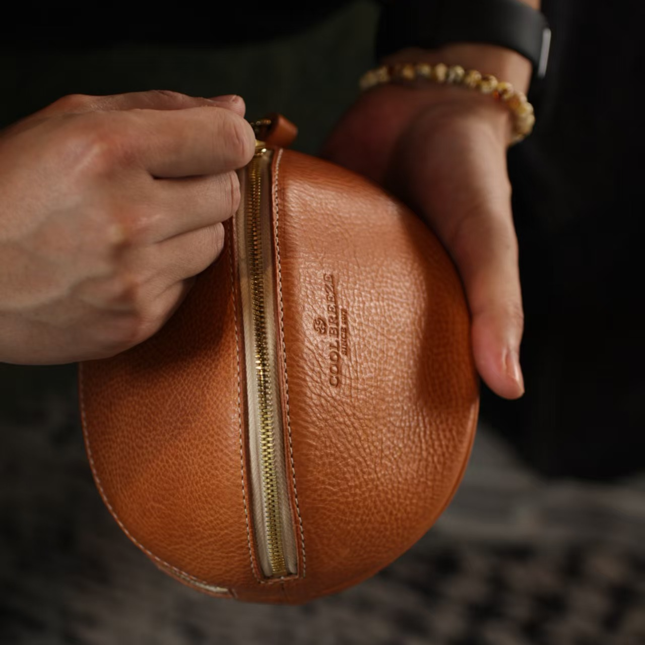 清风-文玩收纳包手作牛皮包