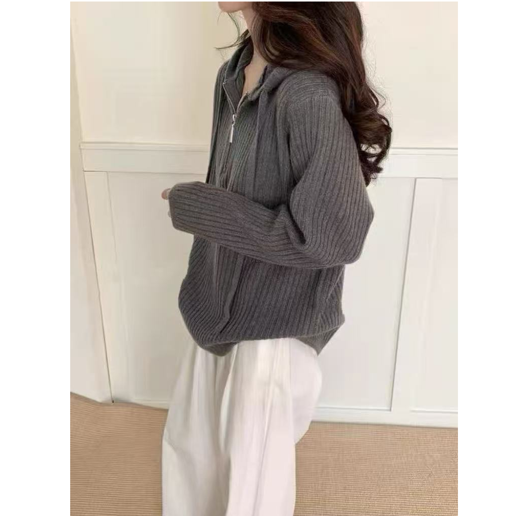 玲家精选01011款号连帽针织衫