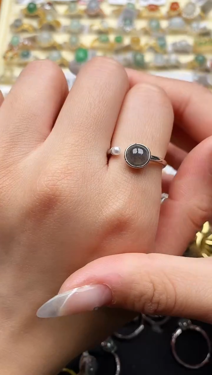 【闪购商品】翡翠戒指银S925镶嵌44444444+9