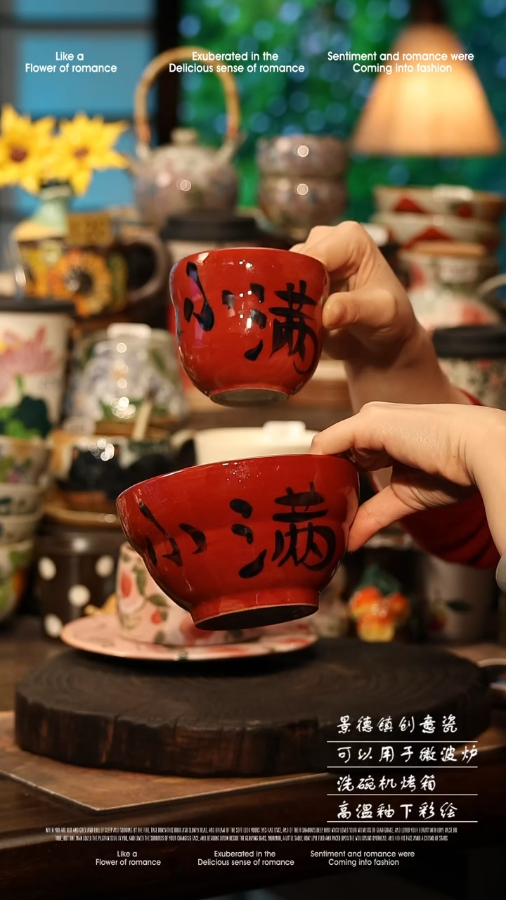 陶瓷景德镇高温釉下彩手工手绘款式@A0815@