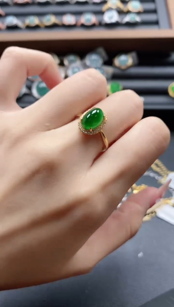 【闪购商品】翡翠戒指银S925镶嵌51151