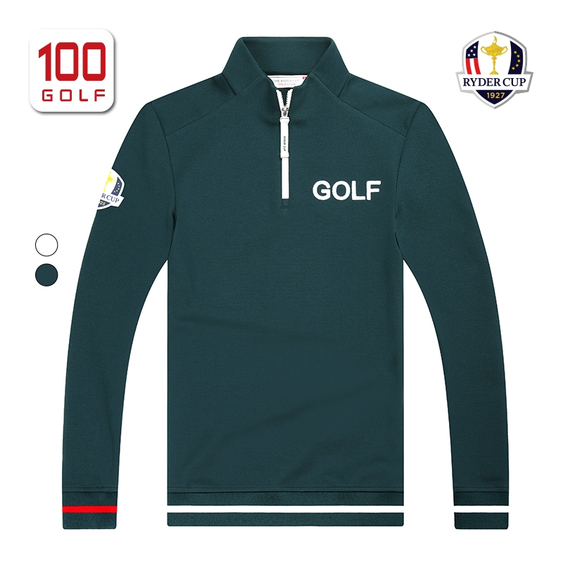 莱德杯高尔夫男装长袖T恤秋季弹力立领T恤RM232PC114