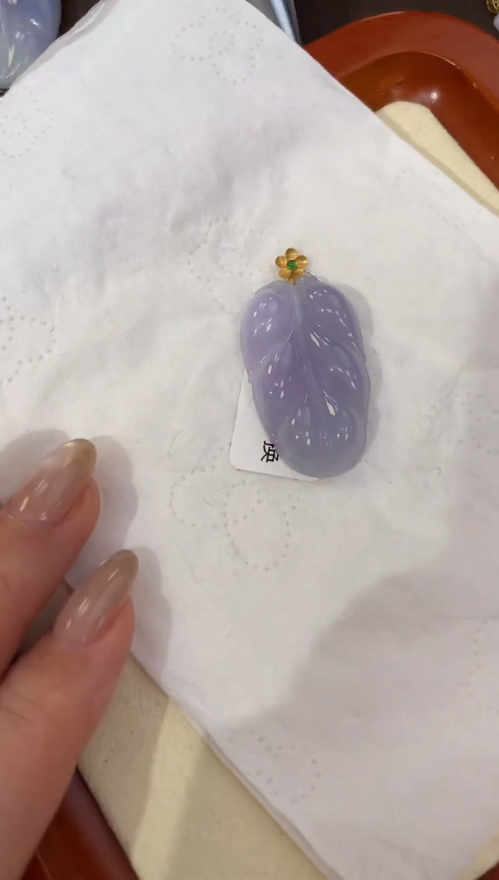 【闪购商品】翡翠颈饰18K金镶嵌天然缅甸a货翡翠