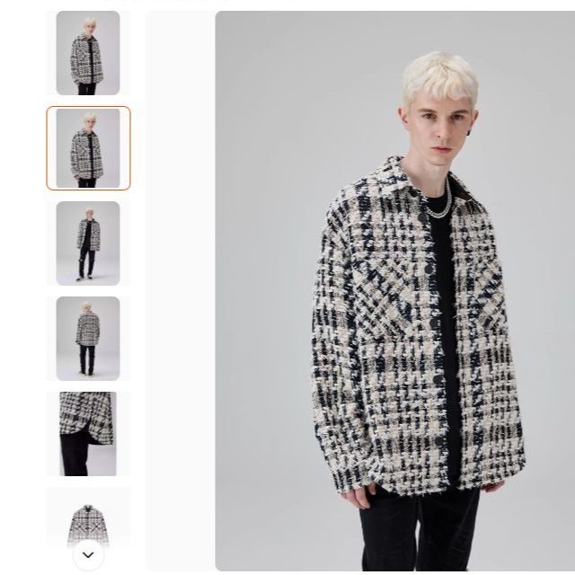 M06-111254-CLI春秋季时尚编制粗毛呢休闲外套