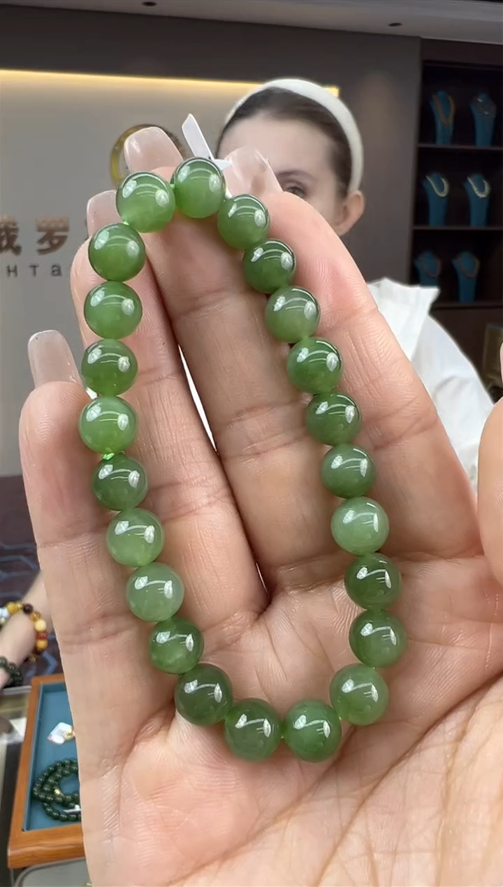 【闪购商品】和田玉（碧玉）手链未镶嵌460秒拍号