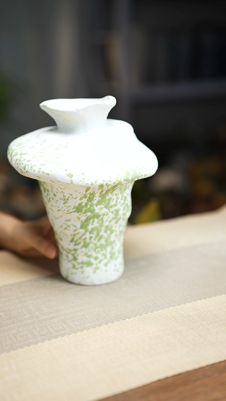      花器陶瓷花瓶绿云漫影06