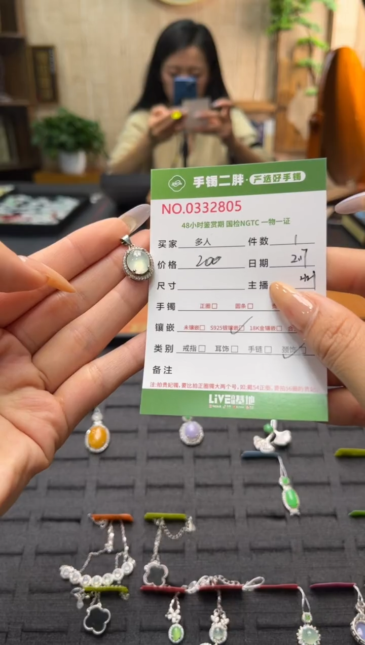 【闪购商品】翡翠颈饰银S925镶嵌多人