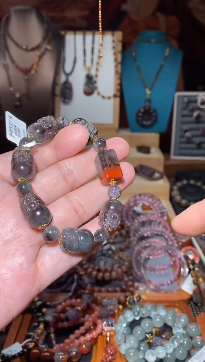 【闪购商品】水晶黑羽极光貔貅阵+红极光方糖未镶嵌多样性