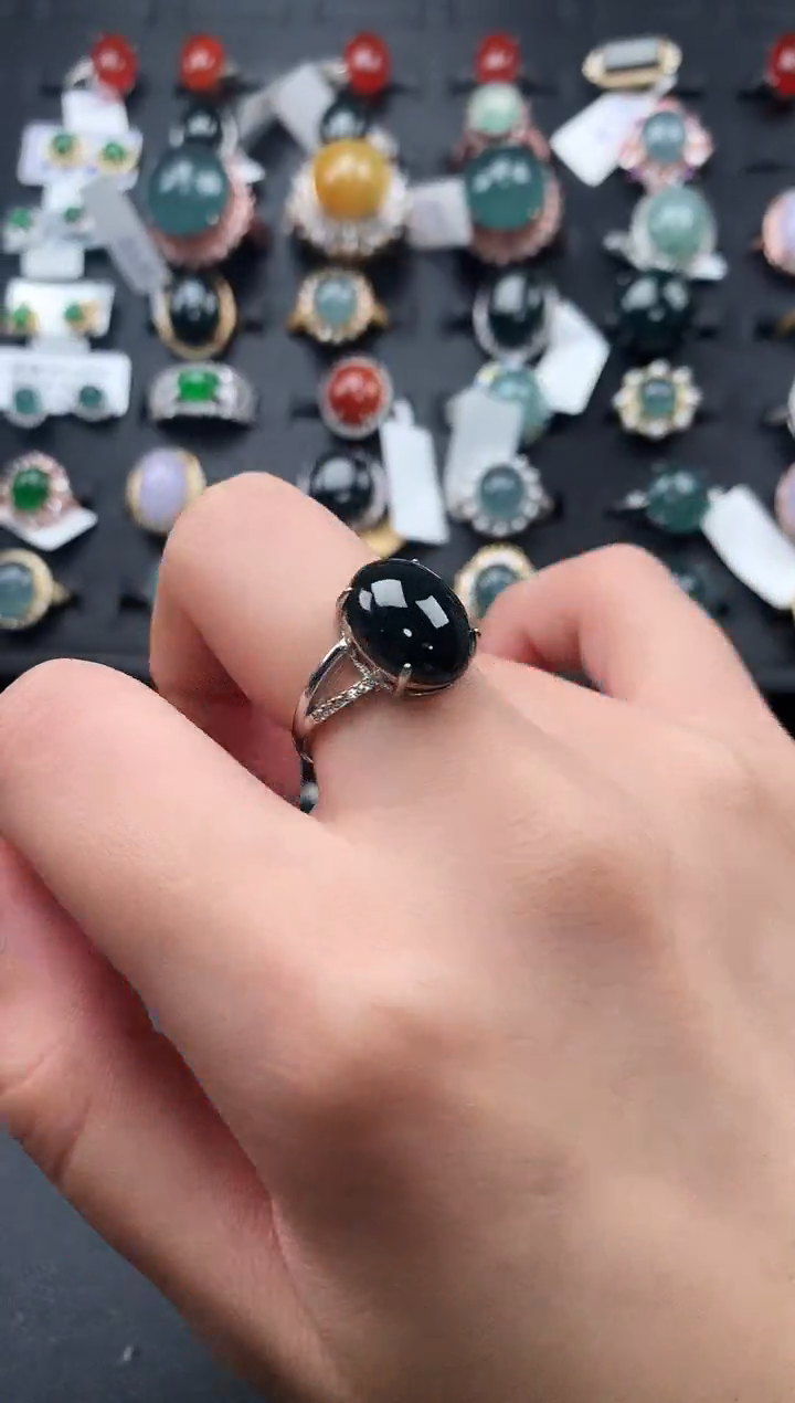 【闪购商品】翡翠戒指银S925镶嵌512412