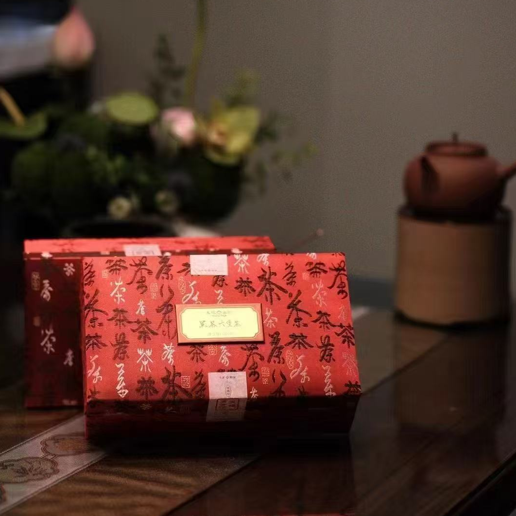 天福茗茶 黑茶六堡茶广西散装茶礼品黑茶300克 一组2盒