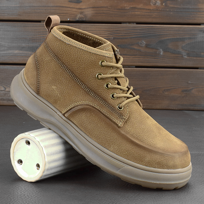 早秋新款男士马丁靴头层牛皮短靴时尚英伦风百搭中帮休闲真皮男靴