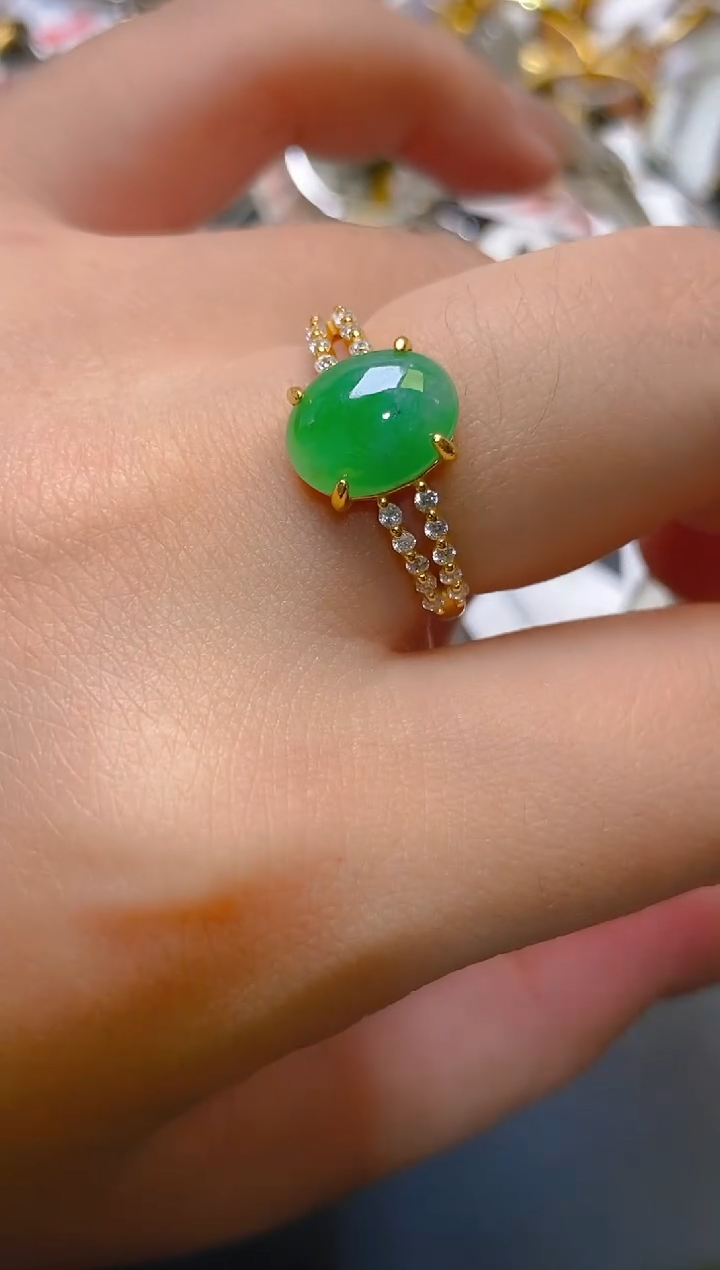 【闪购商品】翡翠耳饰银S925镶嵌天然A货翡翠1