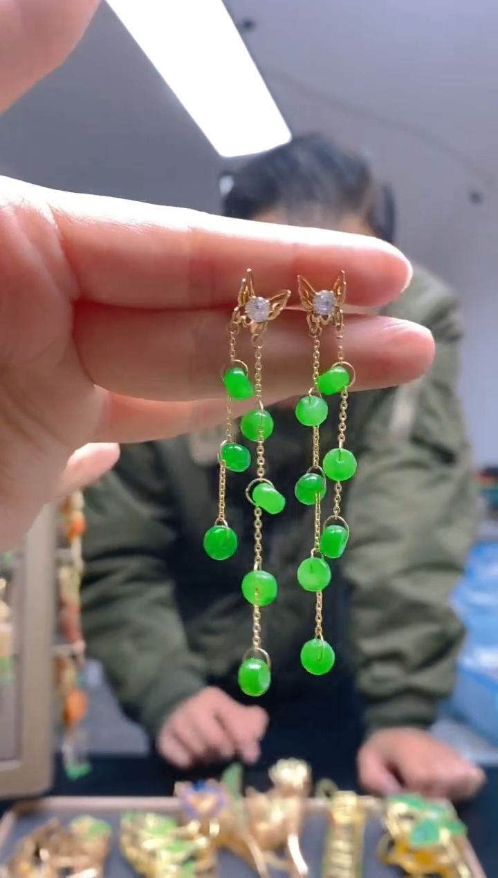 【闪购商品】翡翠耳饰合金0315翡翠耳钉