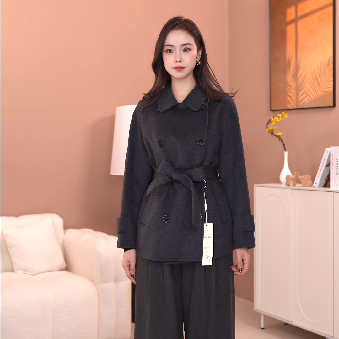 【%山羊绒大衣】8501-2025新款秋冬双面羊绒大衣外套中长款