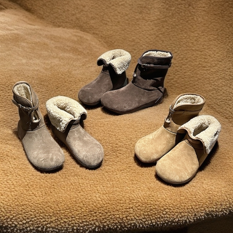 TS短筒靴女2025冬季新款保暖防滑厚底百搭时尚加绒加厚雪地靴女鞋