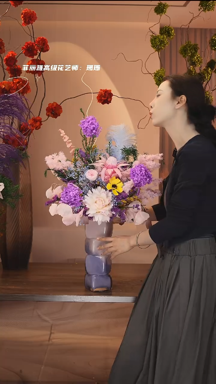 琉璃手工艺品图片款单花束