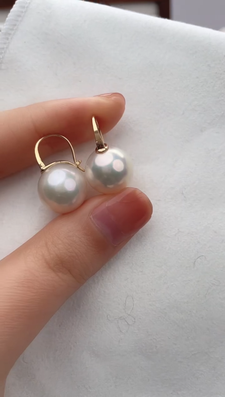 【闪购商品】淡水珍珠耳饰18K金镶嵌14-13