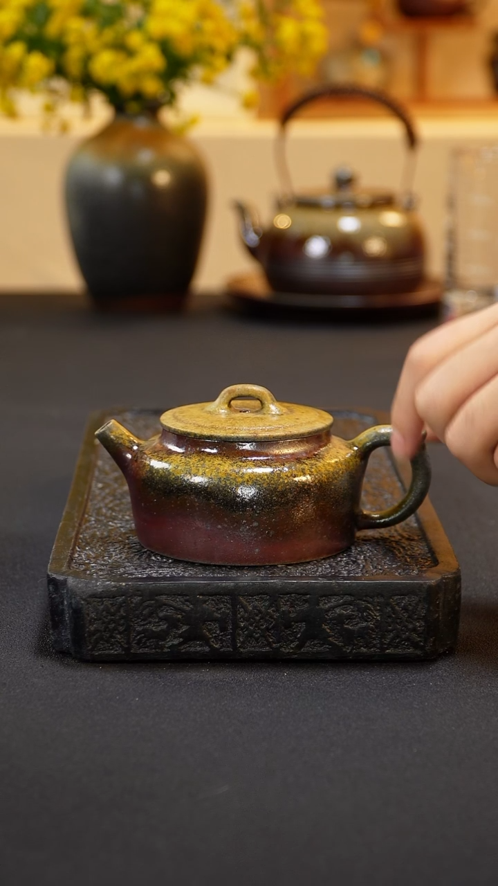 茶壶紫砂纯自然柴烧