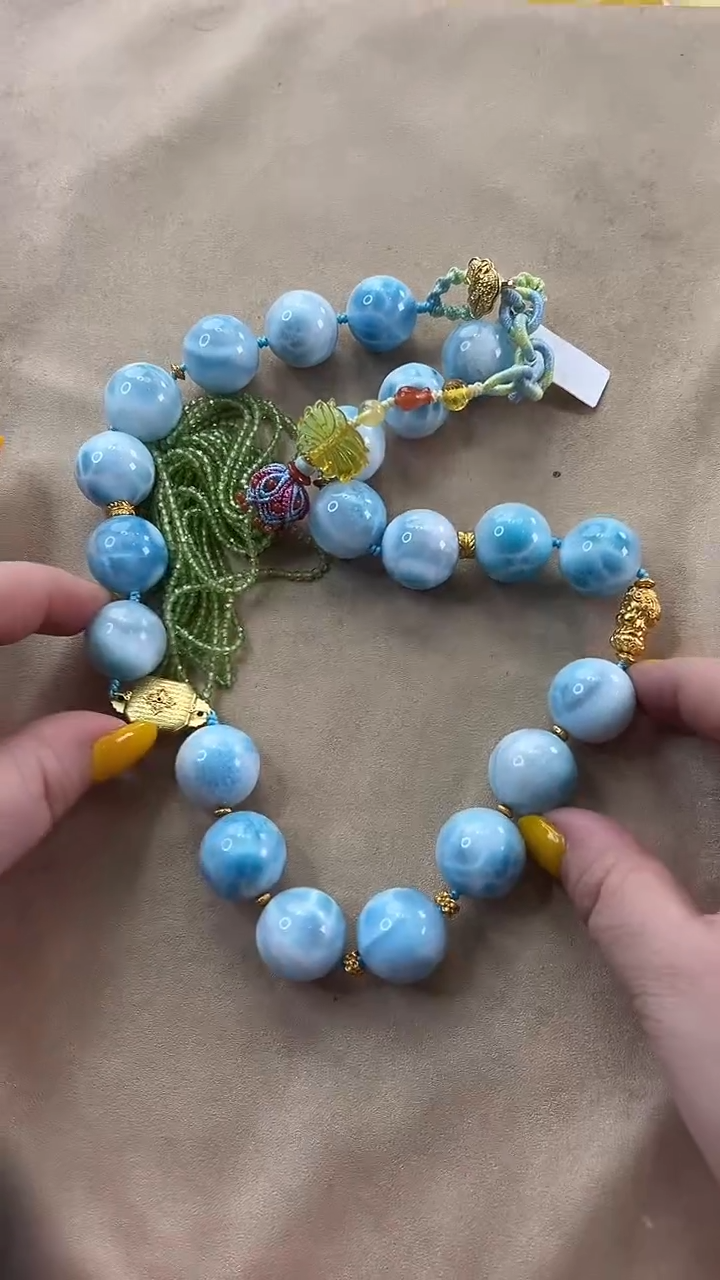 针钠钙石（海纹石）未镶嵌手链项链