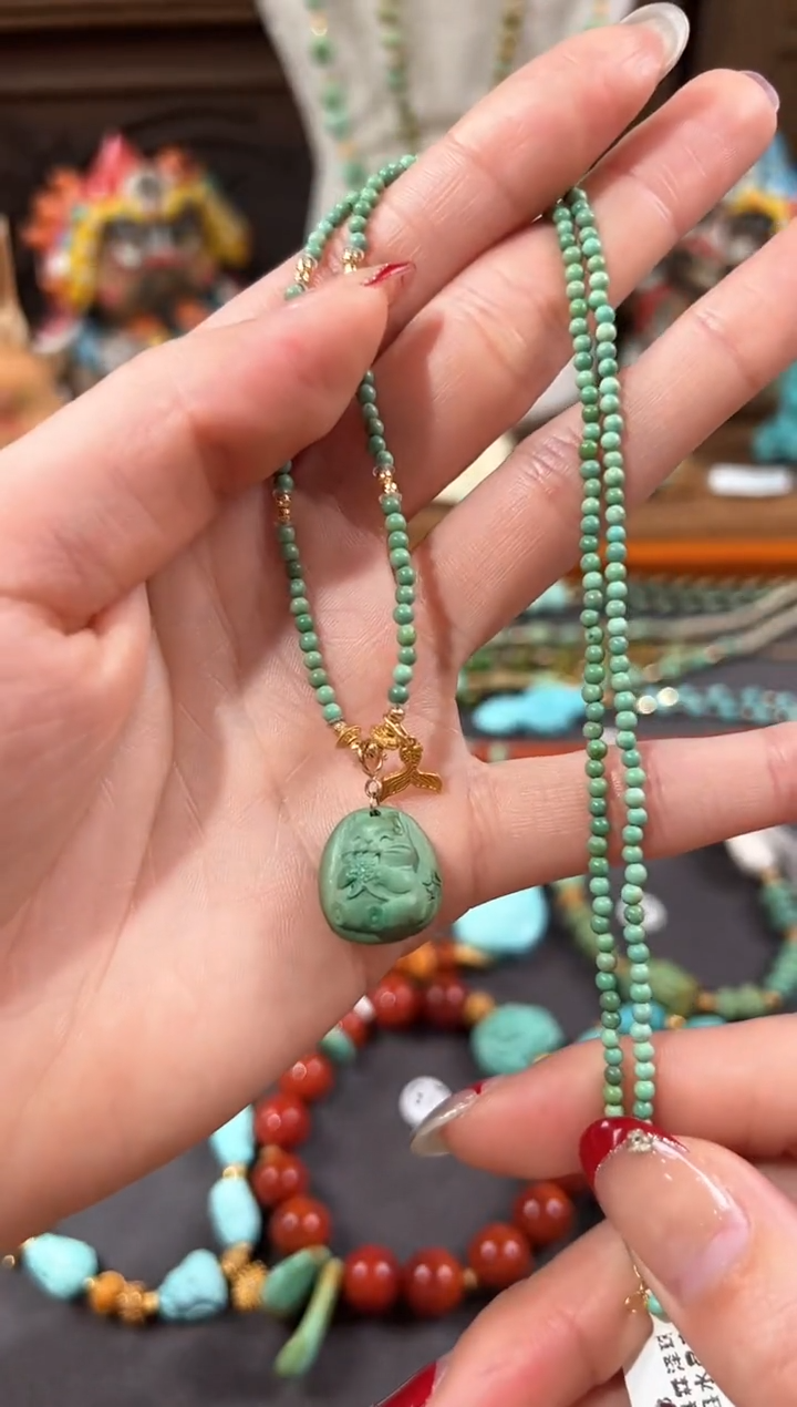 【闪购商品】绿松石颈饰18K金镶嵌绿松石项链