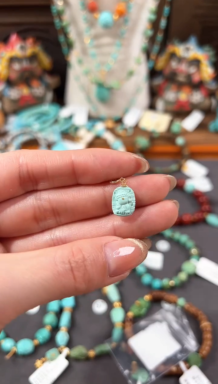 【闪购商品】绿松石提溜18K金镶嵌绿松石提溜