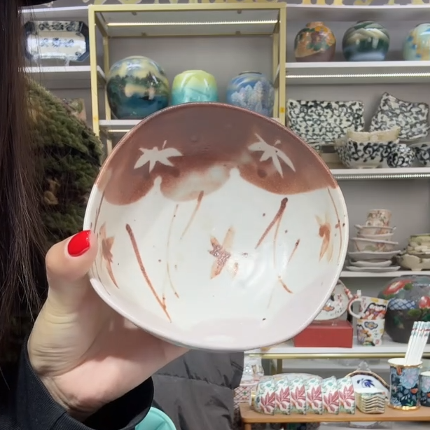 【单支】日本进口志野烧怀石珍味异型钵-春秋