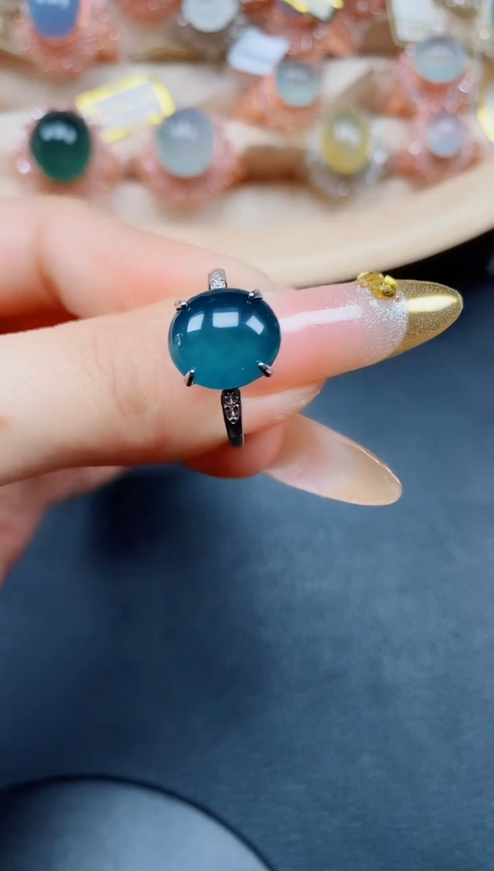 【闪购商品】翡翠戒指银S925镶嵌翡翠