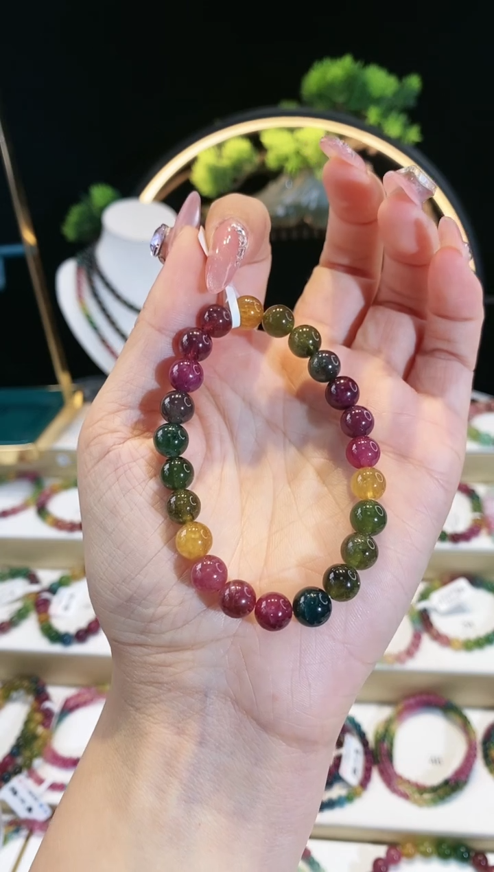 【闪购商品】碧玺手链未镶嵌 G2290素圈颜色微差