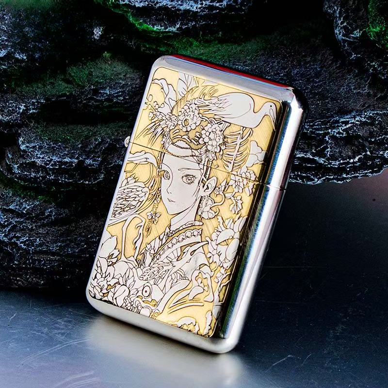 白镍刀马旦790砂轮打火机【全新机无煤-油】