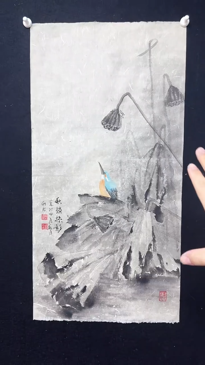 【闪购商品】国画水墨花鸟秋塘