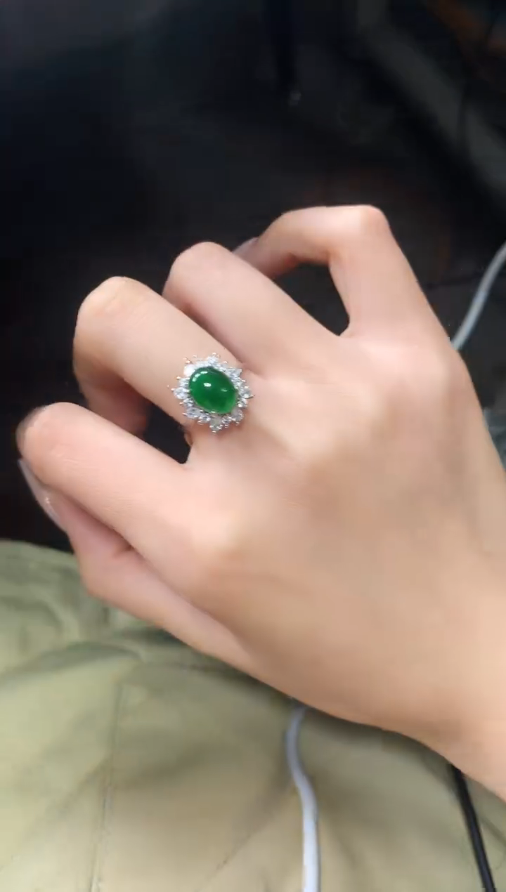 【闪购商品】翡翠戒指银S925镶嵌4565475475475