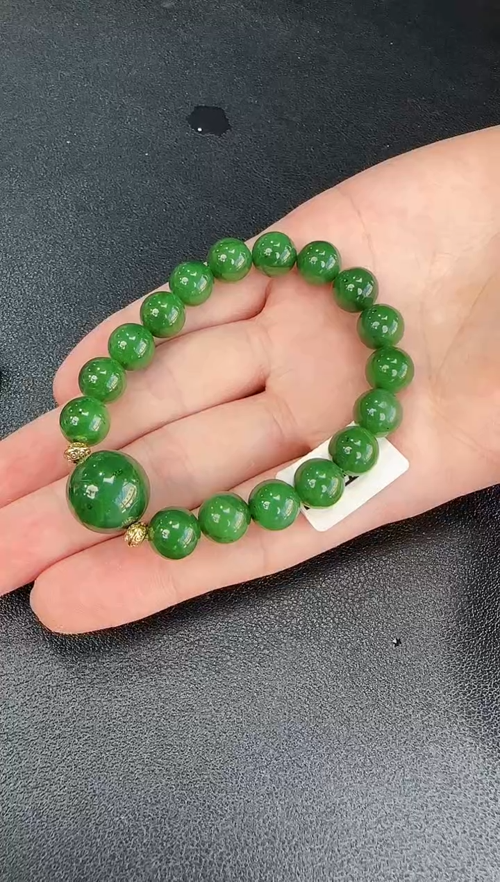 手串未镶嵌和田玉（碧玉）多样性发一