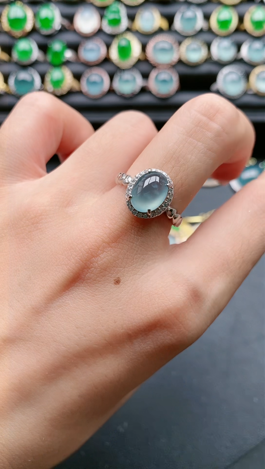 【闪购商品】翡翠戒指银S925镶嵌1111111