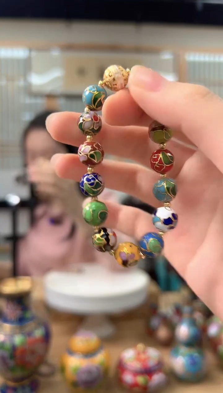 雍某宫同款景泰蓝手串10号YMGSC002七彩