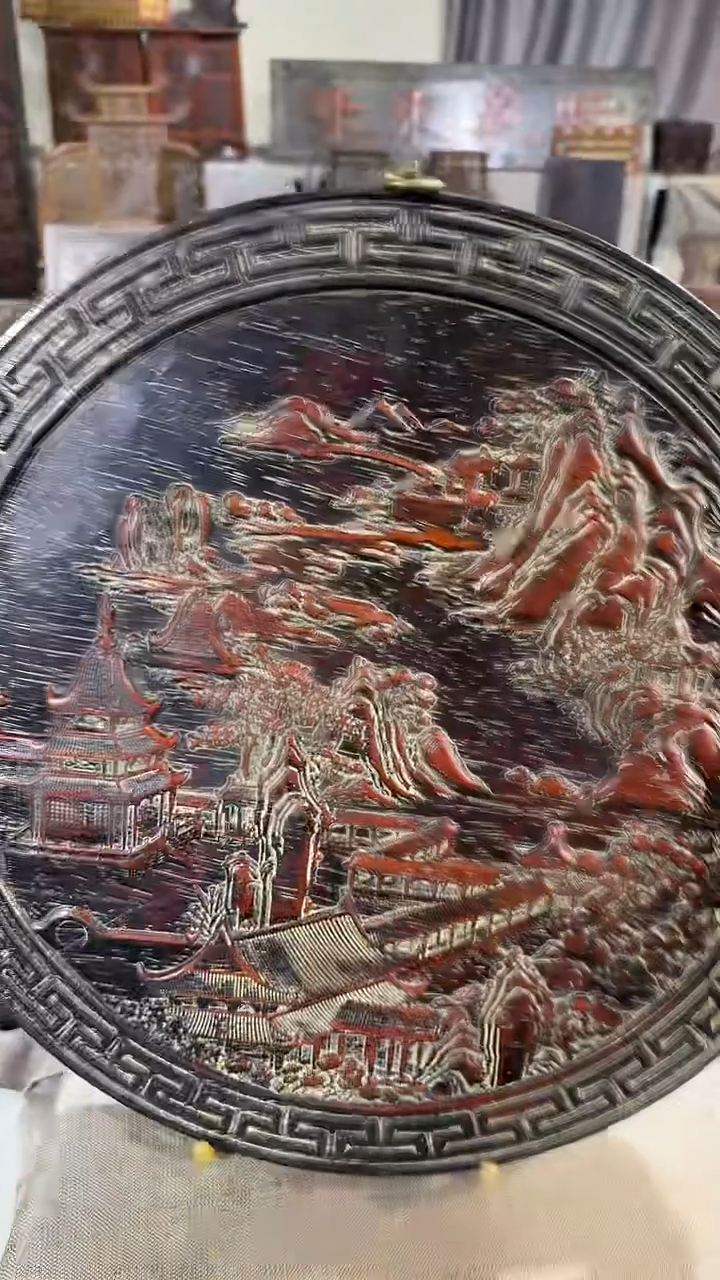 木A040紫檀雕刻板以直播间截图