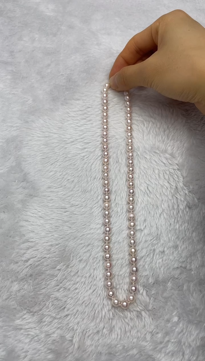 项链银S925镶嵌海水珍珠AK6.5-7mm