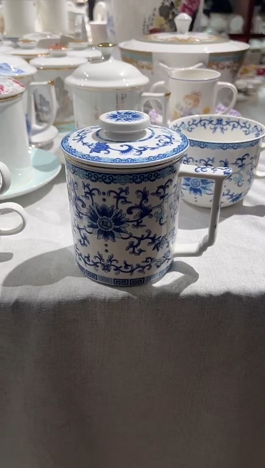 骨瓷隆达骨瓷茶漏杯1套