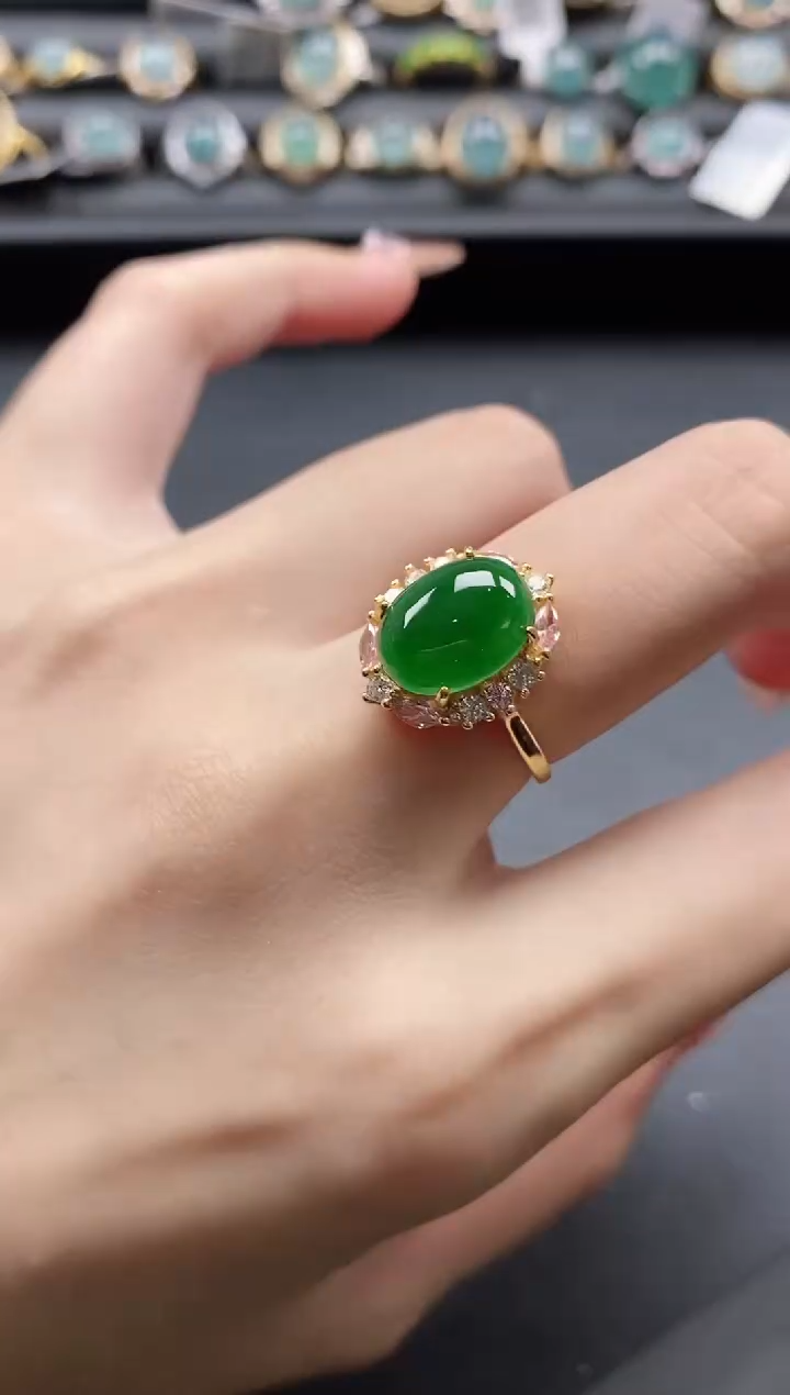 【闪购商品】翡翠戒指银S925镶嵌1111